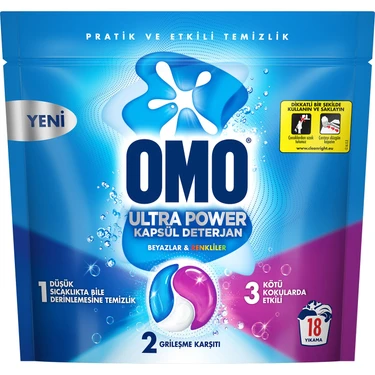 Omo Ultra Power Kapsül Çamaşır Deterjanı 18