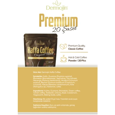 Dermojin 3 Adet - Kaffa Kahvesi ( Inulın , Bromelaın , Fiyatı