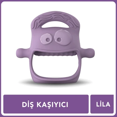 Mochi Diş Kaşıyıcı Lila Silikon Ergonomik Tutma Özelliği ile Bebek Gelişimine Destek