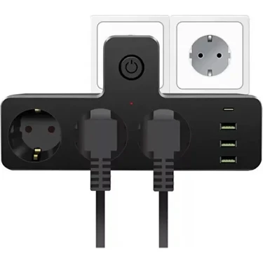 Gunkes WINNBOSS Akım Korumalı 3 X USB 1 X Type-C Girişli 3’lü Priz Uzatma
