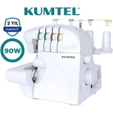 Kumtel Ev Tipi Overlok Makinesi 4 İplik Manuel Dikiş Fonksiyonları ile 90W
