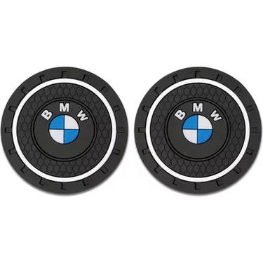 Rosetr Siyah Silikon Bardak Altlığı Bmw Ile Uyumlu Bardaklık 72MM Ikili