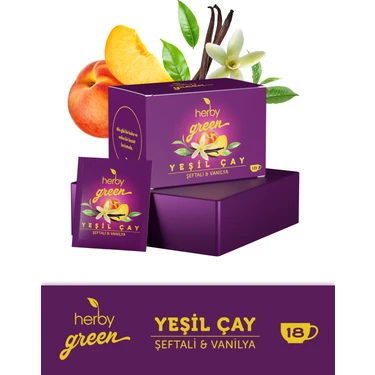 Herby Yeşil Çay Şeftali ve Vanilya 18 Poşet