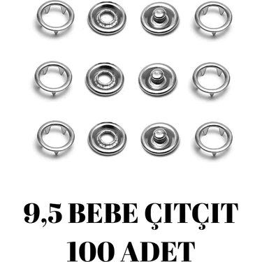 dm dikişmarket  9,5 mm Bebe çıt çıt  (100 adet )Tulumba El Pres Makinasına