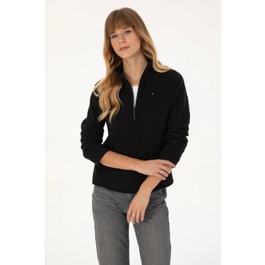 U.s. Polo Assn. Kadın Siyah Sweatshirt