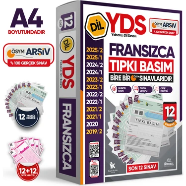 Karakutu Yayınları 2026 Yds Fransızca Ösym Tıpkı Basım Çıkmış Soru Deneme Paketi 12LI Fasikül