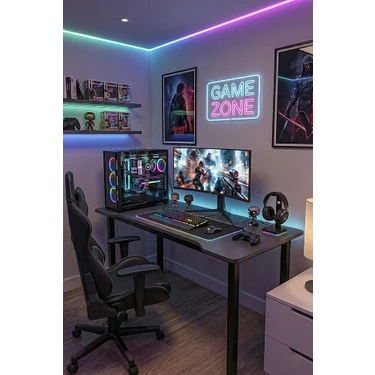 RetoDesign 140 Antrasit Oyun Çalışma Masası Gaming Masa Ofis Masası