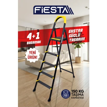 Fiesta Nova 4+1 Metal Basamaklı EXTRA GÜÇLÜ ÖZEL TASARIM Pratik