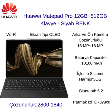 HUAWEI MatePad Pro 12.2'' PaperMatte Edition + Klavye - 12+512GB - Siyah+Anker Power Bank ve