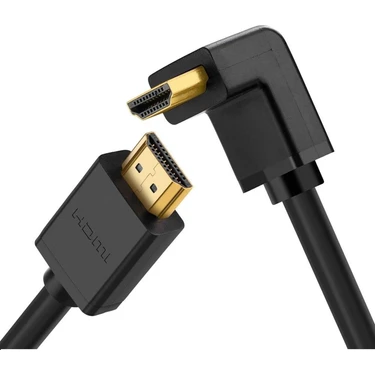 UGREEN HDMI kablosu 4K açılı 1M 90 derece açılı fiş HDMI açılı kablo 2.0 18 Gbit/s Ethernet HDR 3D