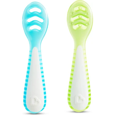 Munchkin Gentle Dip İlk Bebek Kaşığı | 2’li Set | 4 Ay+ | Aşamalı Beslenme | BPA İçermez | Unisex