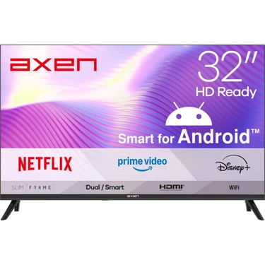 Axen AX32HMLN-A14S 32" 80 Ekran Uydu Alıcılı HD Ready Android 14 Smart LED