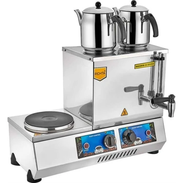 Remta 20 Model Çift Demlikli Elektrikli Çay Kazanı-Çay Ocağı-14 Lt - K31(A) - 2 Adet Demlik