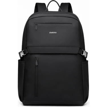 D'Vers Siyah 4 Bölmeli Su Itici Fermuar Detaylı 15.6-16.1-16.9 Inç Uyumlu Siyah Sırt Laptop