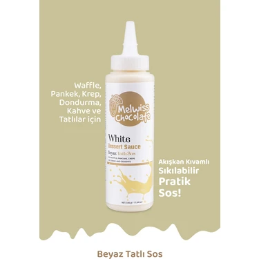 Melwiss Chocolate Beyaz Tatlı Sos 330 G - Waffle Krep Pankek