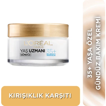 L'Oréal Paris Yaş Uzmanı 35+ İnce Çizgi Görünümünü Azaltan & Cilde Canlı Görünüm Veren, Kırışıklık