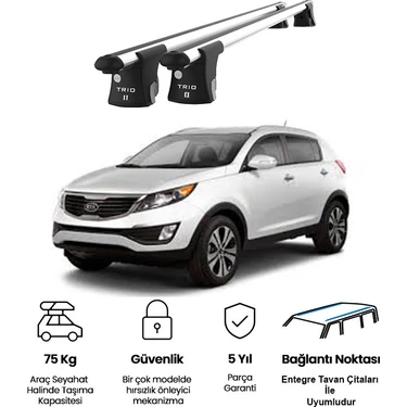 Today Auto Trio-Iı Kia Sportage (2014 ve Sonrası) Uyumlu Kilitli Ara Atkı 120CM Port Bagaj Tavan