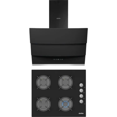 Simfer Siyah Cam Ankastre Set (Ocak +