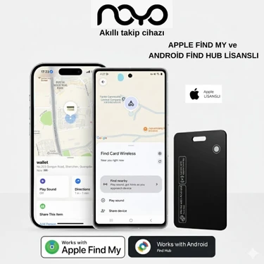 Noyo Akıllı Cüzdan Kartı Slim Air Tag Bluetooth Takip Cihazı Eşya Bulucu Akıllı Cüzdan Kartı Apple