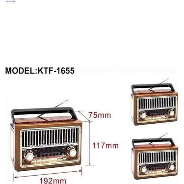 Abatech KTF-1655 Nostalji Radyo Bluetooth Hoparlör El Feneri Fiyatı