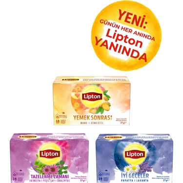 Lipton Günün Her Anında Yanında 3lü Bitki Çayı(Iyi Geceler + Yemek Sonrası + Tazelenme