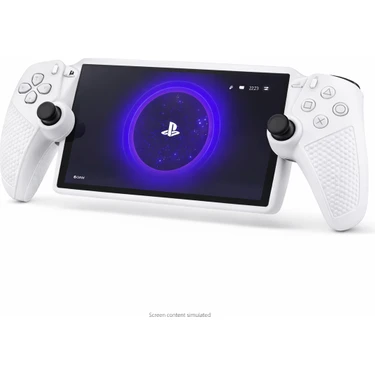 Cosmostech Ps Portal Uyumlu Beyaz Silikon Koruyucu Kılıf + Thumb Grip Seti | Kaymaz Yüzey – Darbe