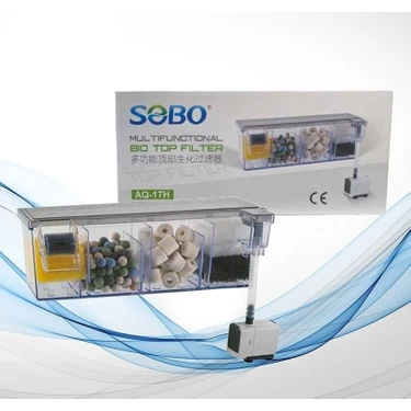 Sobo AQ-17H Bio Tepe Filtre 500LT/SAAT 4 Bölmeli Akvaryum Filtre