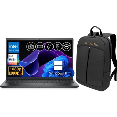 Dell Vostro 3530 I5-1334U 16GB 512GB SSD 15.6" Fhd WIN11P N3409PVNB3530U ATL78 Notebook +Çanta