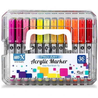 Rich Art-X Pro Fırça Uçlu Akrilik Marker Seti 36 Renk Fiyatı