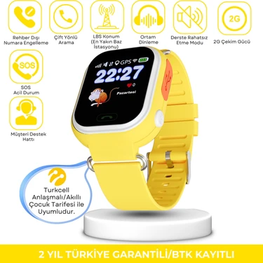 Jetzu Uz 2g Akıllı Çocuk Saati Sim Kartlı ve Sesli