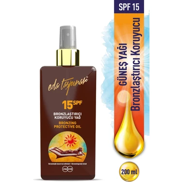 Eda Taşpınar 15 SPF Bronzlaştırıcı Koruyucu Yağ Sprey 200 ml Etkili Güneş