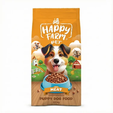 Happy Farm Yavru Köpek Maması Puppy Kuzu Etli 15