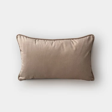 Lidoma Home "Taupe" Kadife Düz Kırlent Kılıfı 30X50 -