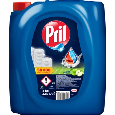 Pril Elma Kokulu Bulaşık Deterjanı 4 kg Elde Yıkama İçin Ekonomik ve Etkili