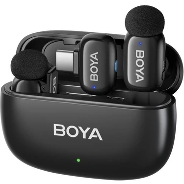 Boya Mini 2 Aı Kablosuz Yaka Mikrofonu Mat Siyah Type-C Bağlantı Özellikli