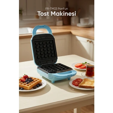 Fressi Tost Ve Waffle Makinesi | Çıkarabilir Yapışmaz Plakalı | 5 Ayrı Plaka | Fr-tm33