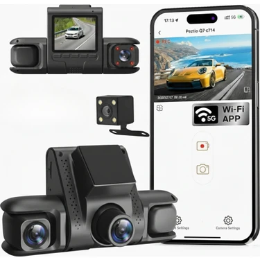 Tarçın 4 Kanal Araç Içi Kamera - 360 Derece Ultra Hd Yol ve Iç Kayıt, Dönebilen Yan Kameralar,