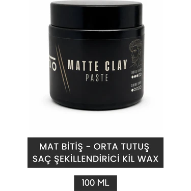Beyoo Matte Clay Paste – Erkekler Için Mat Bitişli Orta Tutuşlu Saç Şekillendirici Wax 100