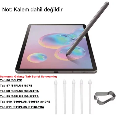 Samsung Galaxy Tab S9/s9 FE/S9FE+/S9ULTRA/S9+ Yedek Kalem Ucu 5 Tane(Ekranı Kirletmez) S Pen