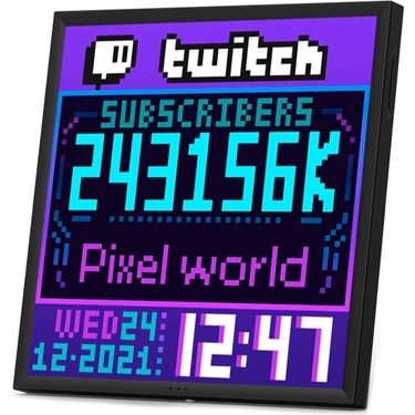 Divoom Pixoo-64 App Kontrollü Wifi Animasyonlu 64x64 Piksel LED Ekran Resim Çerçevesi-Abone