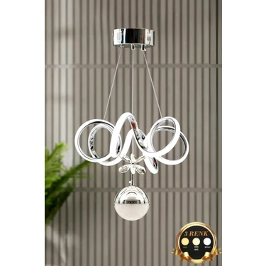 Luna Lighting Elda Model Krom Kaplama 3 Renk Metal Salon Mutfak Oturma Yatak Odası Modern LED