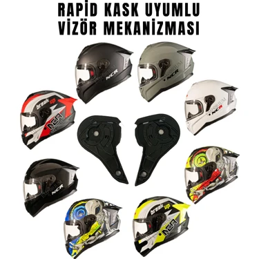 NCR Rapid Vizör Mekanizması Sağ - Sol Kolay Takılabilir Kask Uyumlu