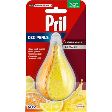 Pril 17 gr Bulaşık Makinesi Kokusu Limon & Portakal Ferahlığı ve Perl Teknolojisi ile Koku