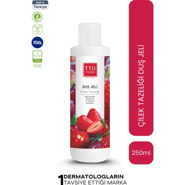TTO Clinic Çilek Tazeliği Duş Jeli 250 ml – Panthenol İçerikli Cilt