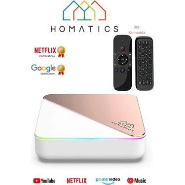 Homatics Box R 4K Plus Lisanslı Android Tv Box | 4gb Ram - 32GB | Rose Gold + M8 Air Mouse