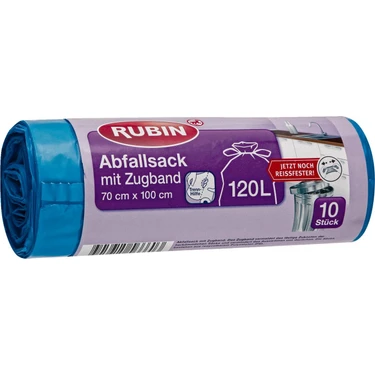 Rubin Çöp Torbası 120 lt 70 x 100  cm 10'lu Cekme