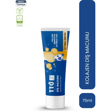 TTO X Kolajen & Çay Ağacı Yağı İçeren Diş Macunu 75 ml – Probiyotik Destekli Hassas Diş
