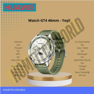 Huawei Watch GT4 46MM - Yeşil Akıllı Saat Android Uyumlu GPS Fiyatı