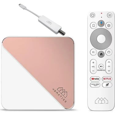 Homatics Box R 4K Plus Lisanslı Android Tv Box Rose Gold (4gb RAM/32GB Depolama)+ Beyaz