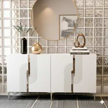 Yumedi Design KA1804BS - Dünya Konsol, Tv Sehpası, Çok Amaçlı Dolap ve Kahve Köşesi 180CM